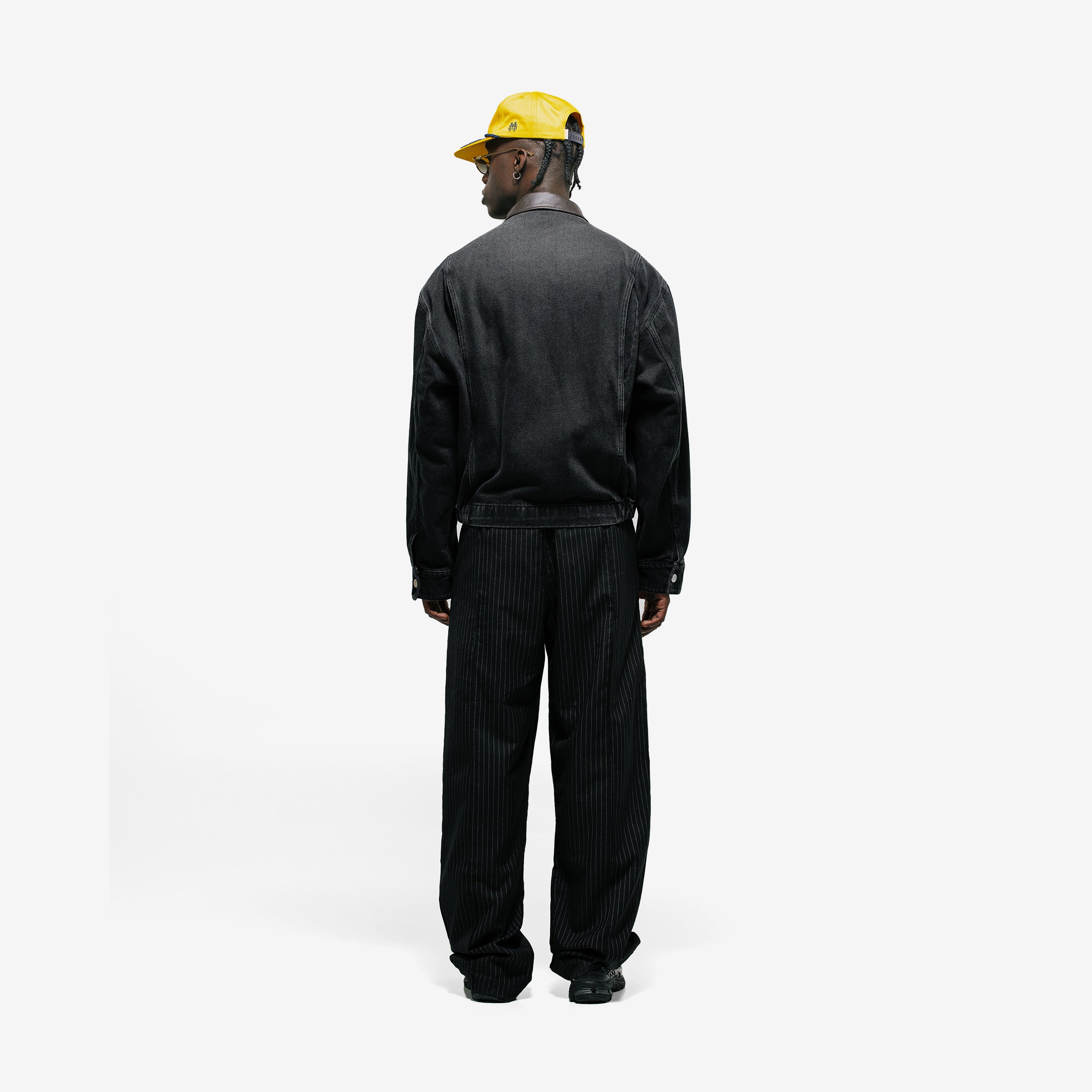 Monoic Aviator Denim Jacket 'Negro Desgastado'